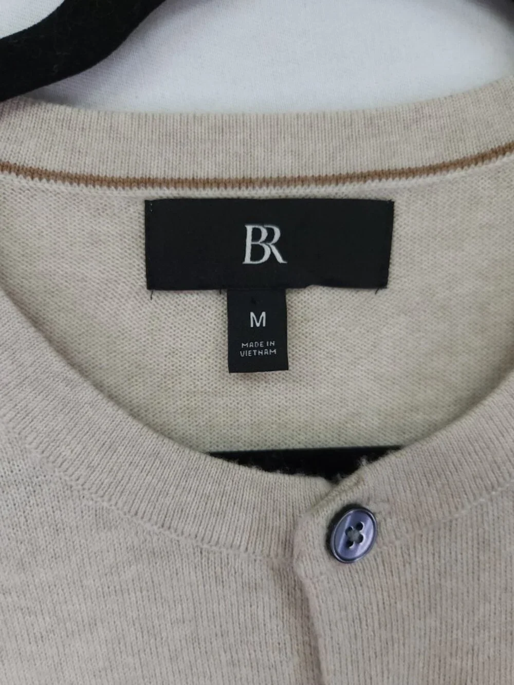 Banana Republic Extra Fine Merino Wool Sweater Mens Medium Beige Henley Pullover